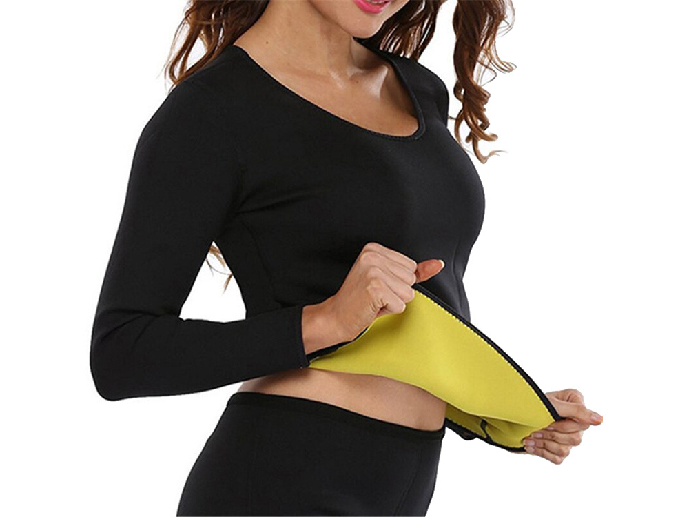 Sieviešu Fitnesa Neoprena T-krekls ar Garām Piedurknēm Svara Zaudēšanai, M izmērs | Women's Slimming Fitness... (0)