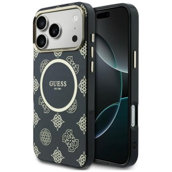 Guess IML Peony Dot MagSafe Maciņš ar MagSafe iPhone 17 Pro Max – Melns | Phone Case Cover