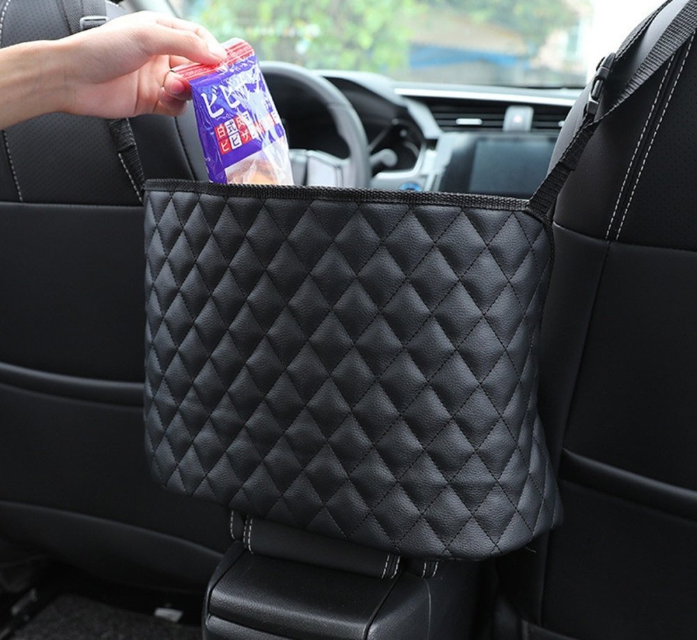 Automašīnas organizators ar stiprinājumu pie priekšējiem sēdekļiem, Melns | Car Organizer Storage (2)