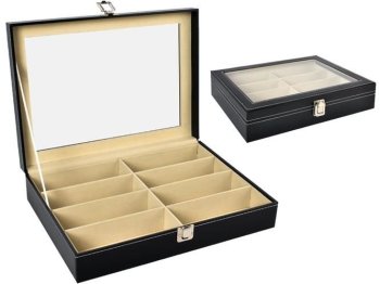 Organizators Organaizers Briļļu Uzglabāšanas Kaste - 8 nodalījumi | Eyewear Display Box Storage Organizer
