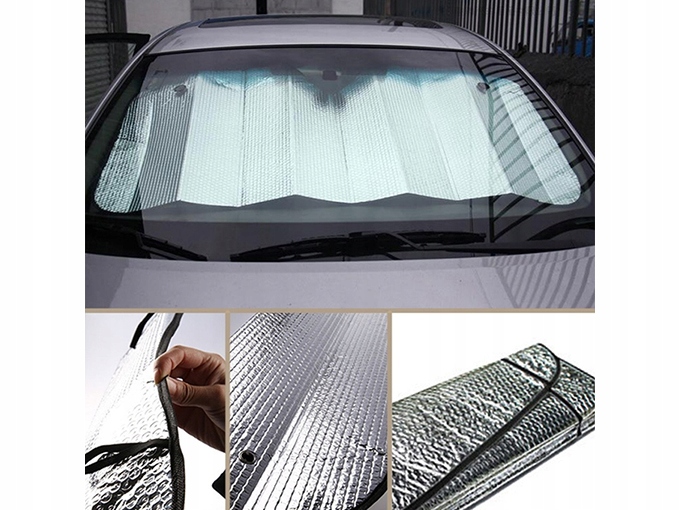 Divpusējs Saules Staru Atstarotājs Aizsardzība Automašīnas Vējstiklam | Car Windshield Sunshade Foldable... (3)