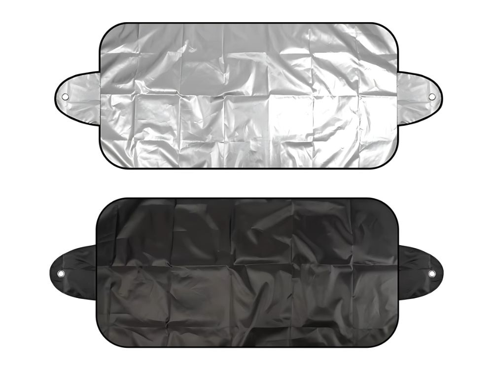 Divpusējs auto vējstikla pārsegs pret sauli un salu 190x70 cm (1)