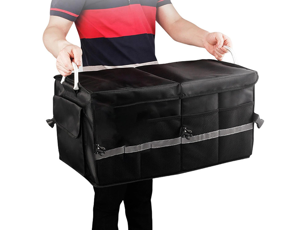 Saliekams auto bagāžnieka organizators ar vāku, 60L (0)