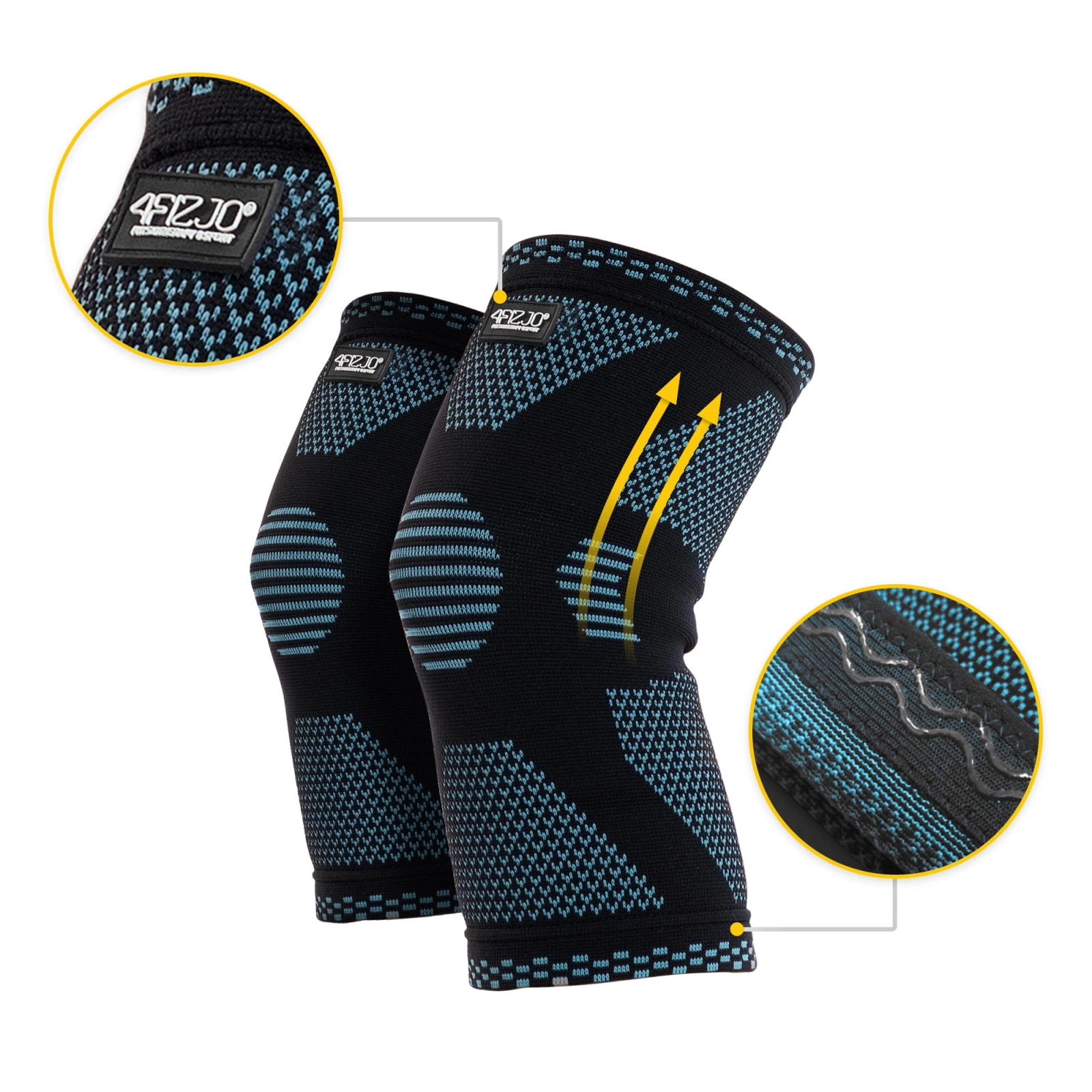 Elastīga ceļa ortoze 4FIZJO atbalstam un aizsardzībai, XXL, zila (1)