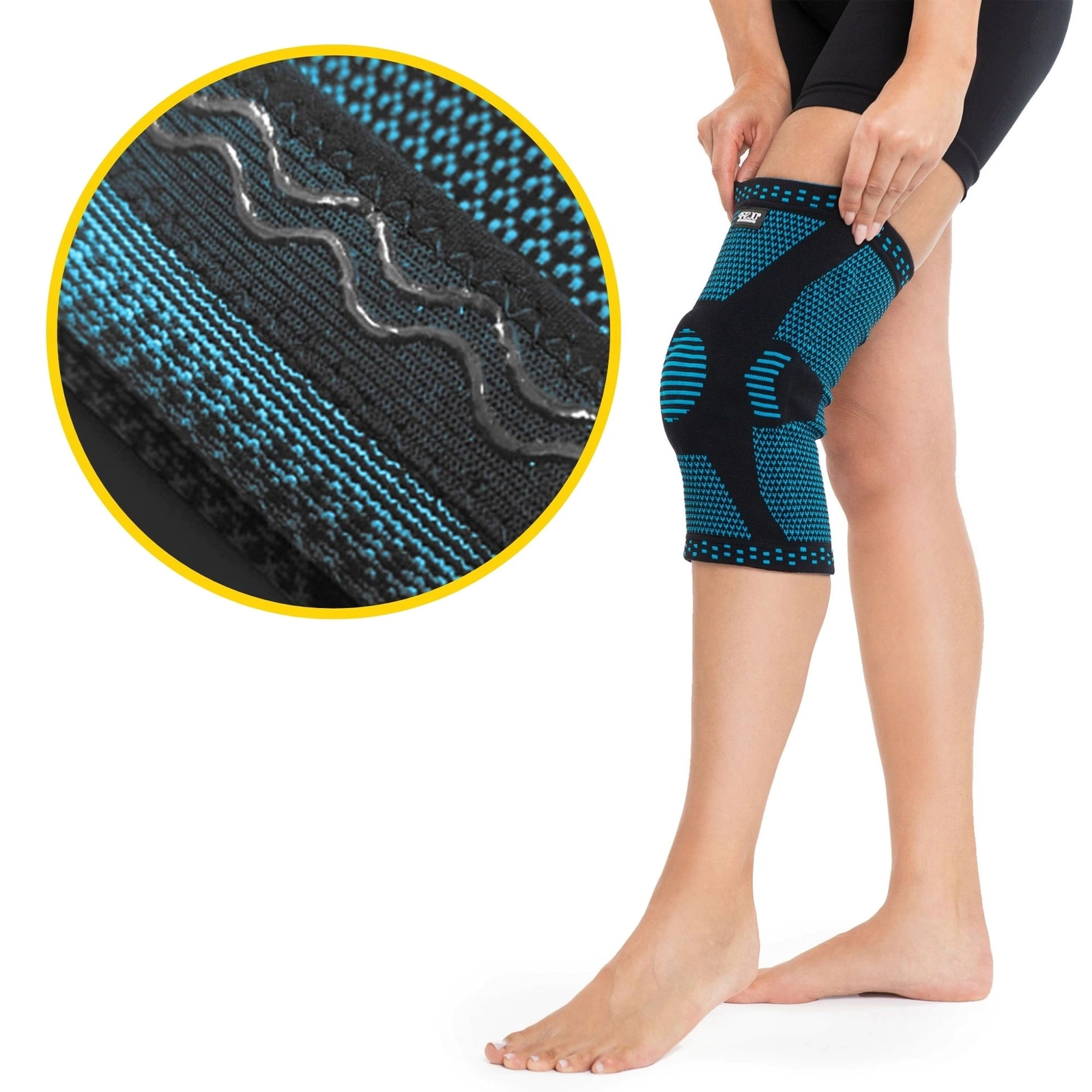 Ceļa ortoze ar ceļa skriemeļa stabilizatoru 4FIZJO L, zila (0)