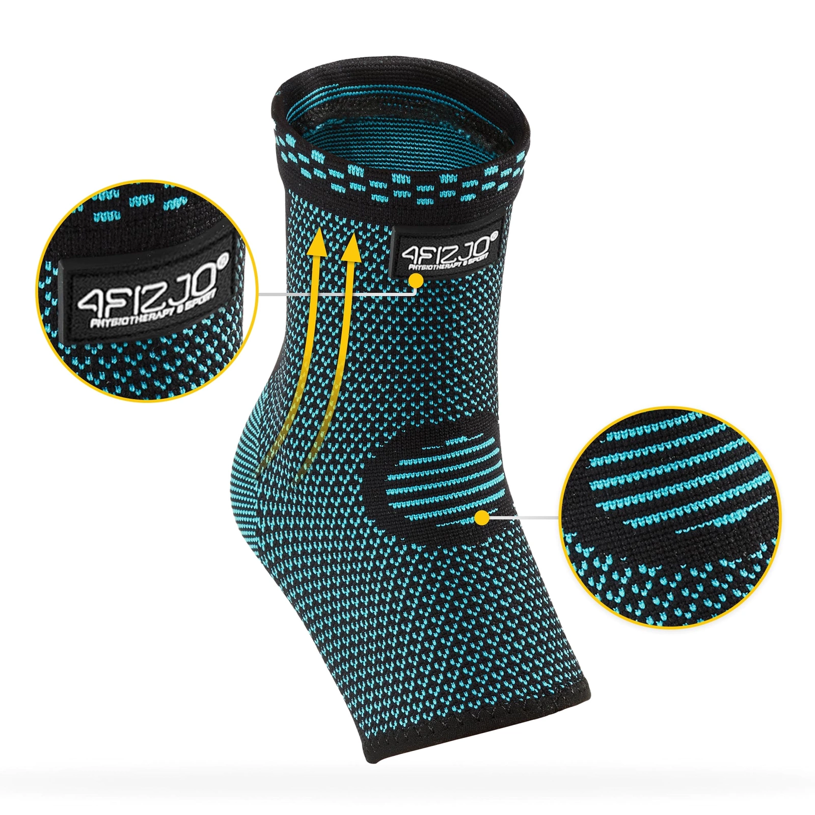 Potītes stabilizators 4FIZJO elastīgs M, zils (0)