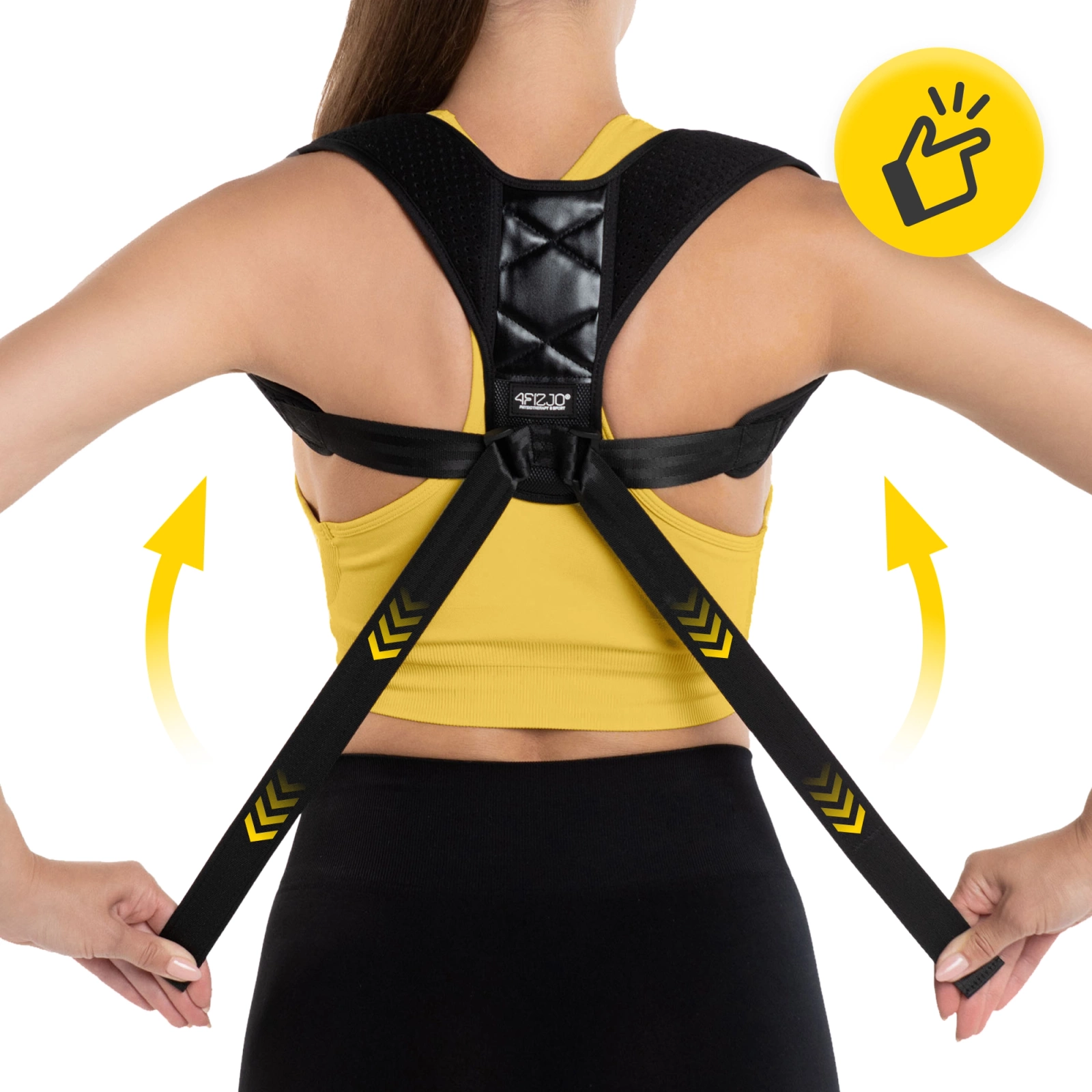 Stājas korektors mugurai un pleciem 4FIZJO, Melns (2)