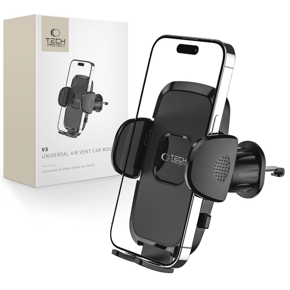 Tech-Protect V3 automašīnas tālruņa turētājs ventilācijas atverei - melns | car phone holder for air vent black