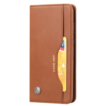 Huawei P20 2018 (EML-L29) PU Leather Wallet Book Case Cover, Brown | Telefona Vāciņš Maciņš Apvalks Grāmatiņa