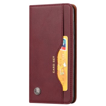 Huawei P20 2018 (EML-L29) PU Leather Wallet Book Case Cover, Wine Red | Vāks Maciņš Maks Grāmatiņa Apvalks