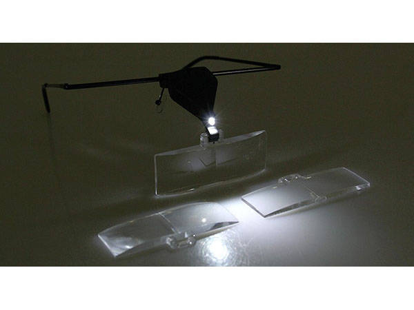 Lupa brilles ar LED apgaismojumu un 3 maināmām lēcām 1.5x, 2.5x, 3.5x (2)
