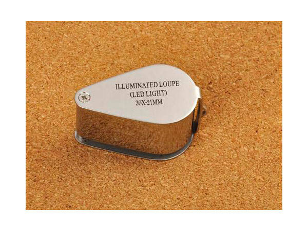 Juveliera lupa 30x 21mm, salokāma kabatas lupa ar 2 LED apgaismojumu (0)