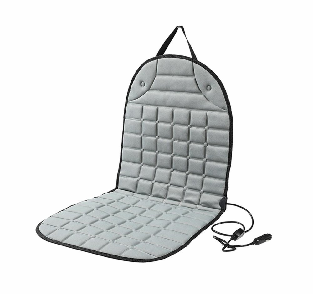 Apsildāms Automašīnas Sēdekļa Pārsegs Paklājs, Pelēks | Heated Car Seat Cover Mat (7)
