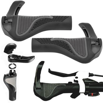 Gumijas Velosipēda Stūres Rokturi Uzlikņi Uzlikas Ar Ragu 2 gab. | Bicycle Grip Handlebar Handles