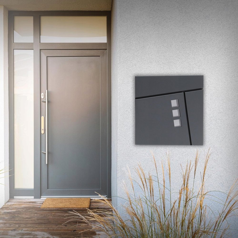 Moderna pastkastīte ar avīžu turētāju, antracīta (1)