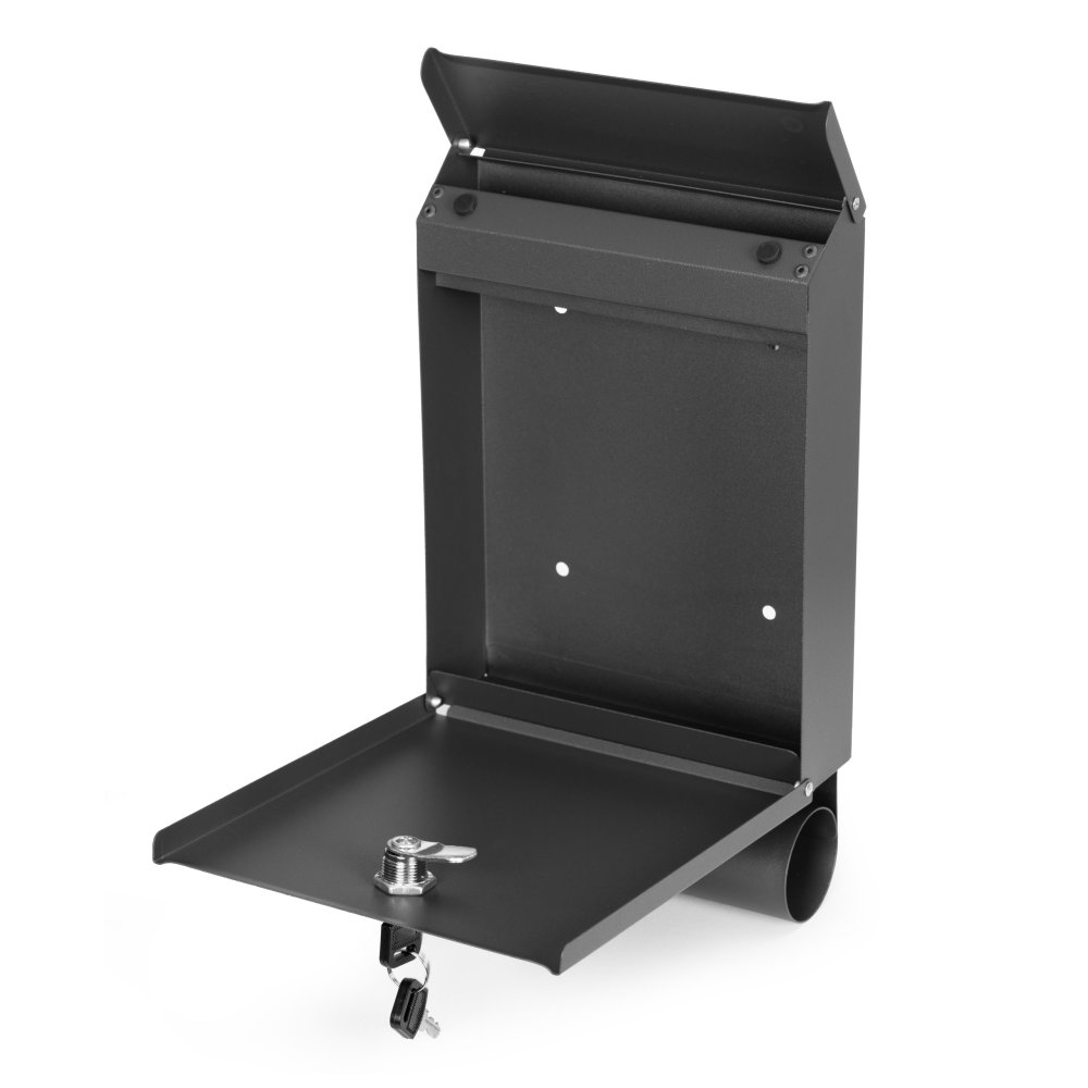 Sienas pastkastīte ar avīžu turētāju ModernHome, cinkots tērauds, antracīta (3)