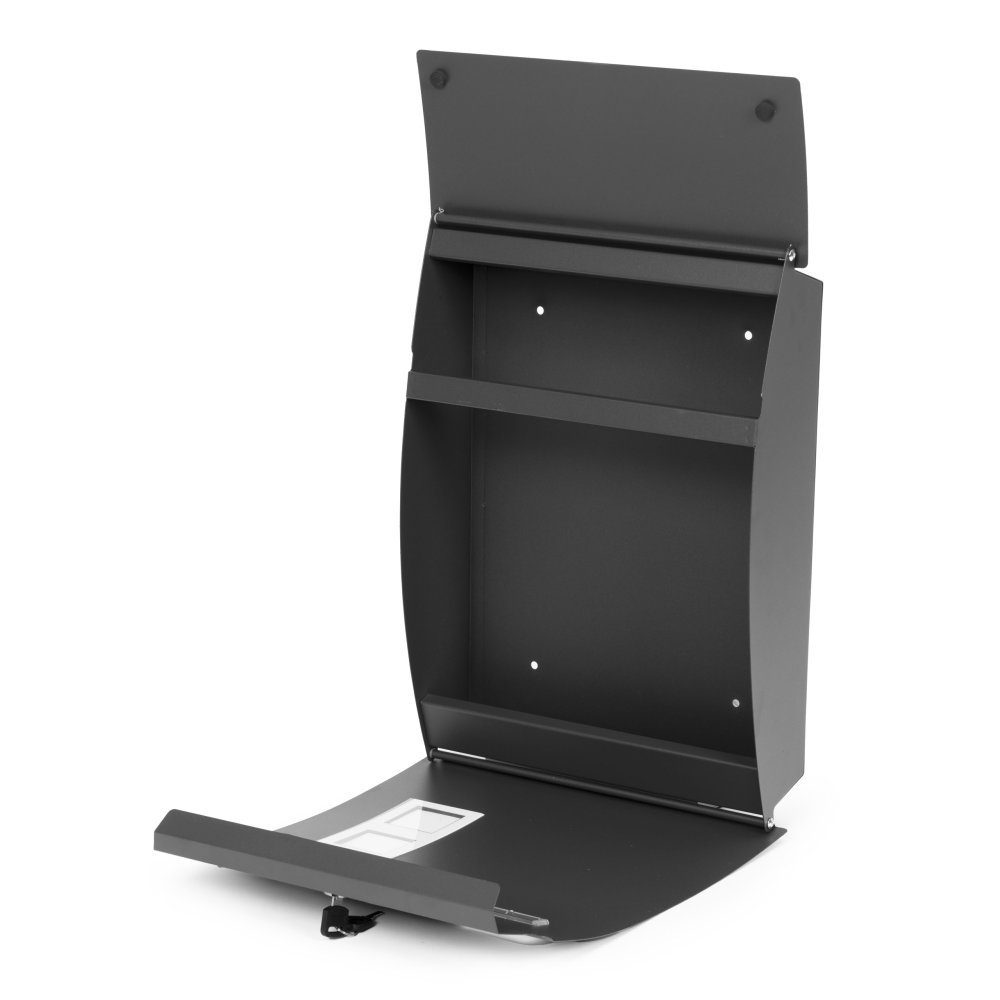 Sienas pastkastīte ModernHome no cinkota tērauda ar slēdzeni, antracīta (3)