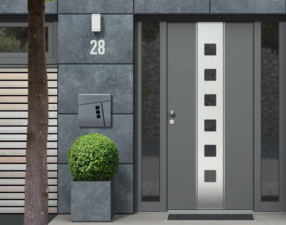 Pastkastīte ar avīžu turētāju ModernHome, cinkots tērauds, antracīta (0)