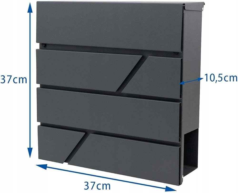 Āra pastkastīte vēstulēm un avīzēm Strip, antracīta (5)