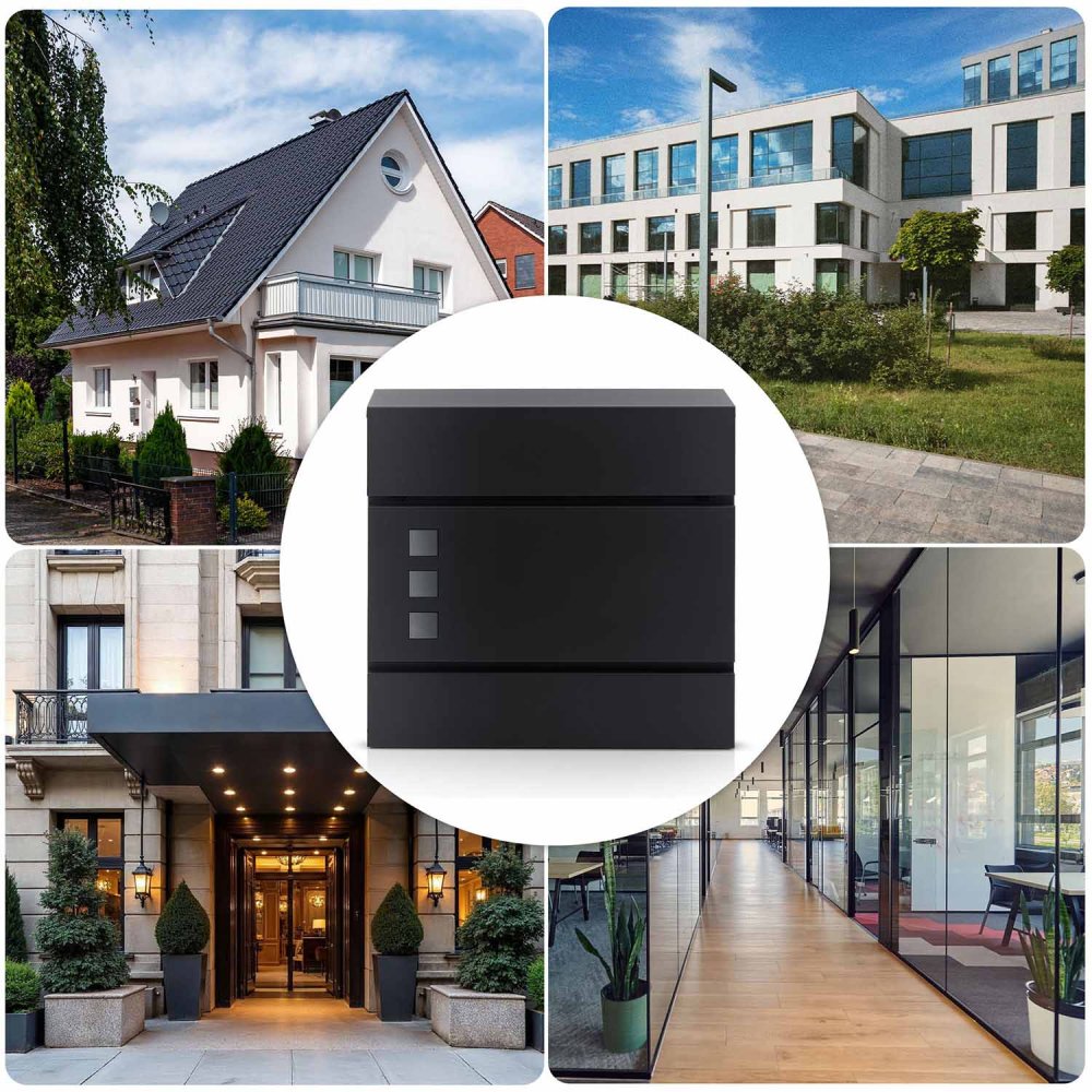 Humberg pastkastīte ar avīžu turētāju HM-863, 37x37x10,5 cm, antracīta (3)