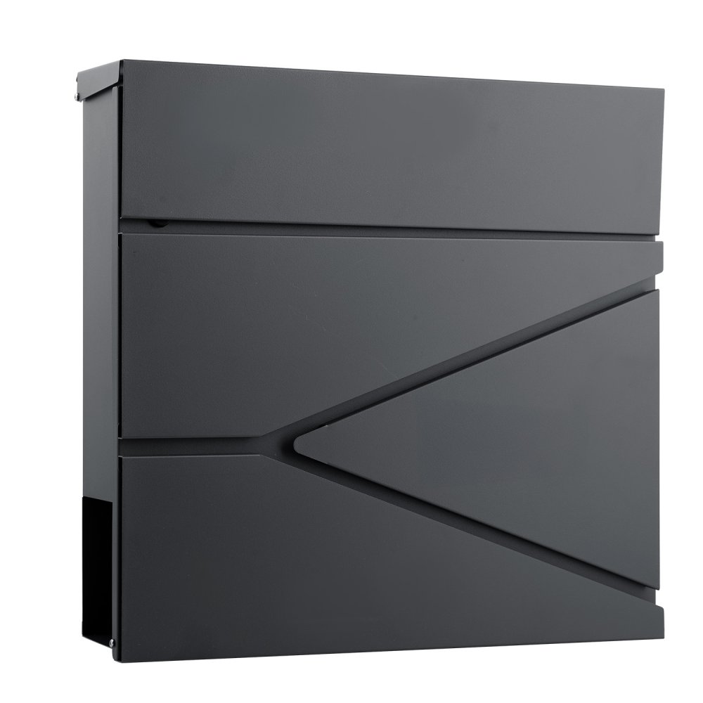 Humberg slēdzama pastkastīte ar avīžu turētāju 37x37x11 cm HM-862, antracīta (3)