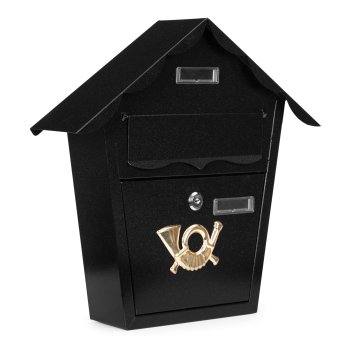 Sienas pastkastīte ModernHome no cinkota tērauda, melna