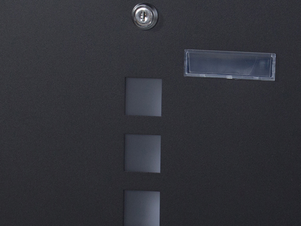 Sienas pastkastīte ar avīžu turētāju, nerūsējošā tērauda, melna (3)