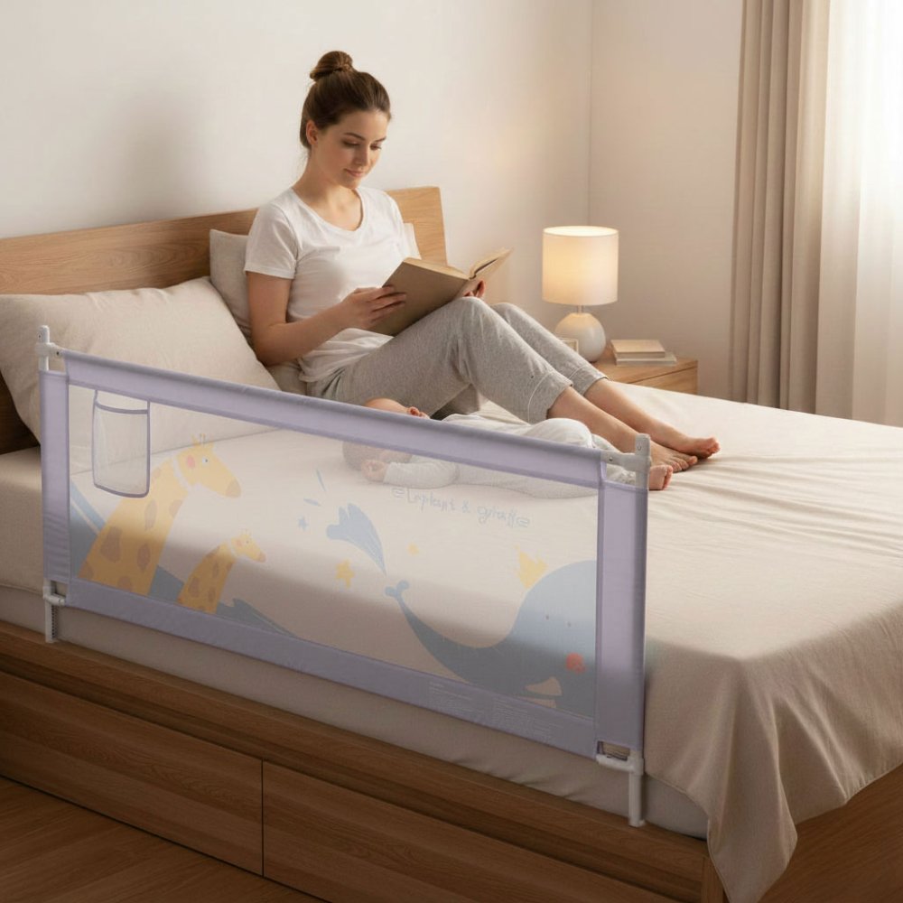 Gultas barjera bērniem 200 cm ECOTOYS drošības aizsargs pret izkrišanu (1)