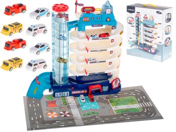 Bērnu Rotaļu Stāvvieta Garāža ar Liftu + 8 Automašīnas | Kids Toy Car Parking Garage with Elevator