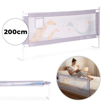 Gultas barjera bērniem 200 cm ECOTOYS drošības aizsargs pret izkrišanu
