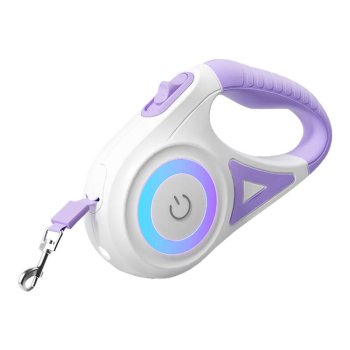 Rojeco Automātiskā Izvelkama Suņu Pavada Siksna 5m/35kg Ar LED Apgaismojumu, Violets | Automatic Dog Leash