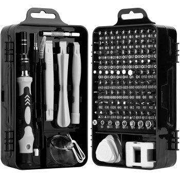 Instrumentu skrūvgriežu komplekts telefonu, planšetdatoru, pulksteņu utt. remontam, 115 gab. | Screwdriver Set for Phone Tablet Watch Repair