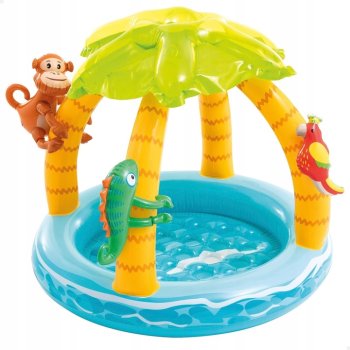Piepūšamais bērnu baseins ar nojumi Tropu sala INTEX 58417
