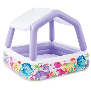 Piepūšamais bērnu baseins Akvārijs ar jumtiņu 157x157x122 cm INTEX 57470