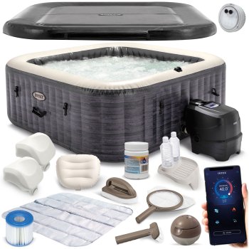 Piepūšamais SPA ar hidromasāžu 6 personām Intex 28452, LED, vadība ar aplikāciju