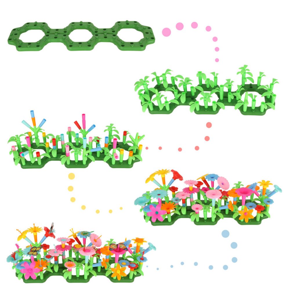 Rādošie bloki "Ziedu dārzs" - 175 elementi l Creative Blocks "Flower Garden" - 175 Pieces (1)