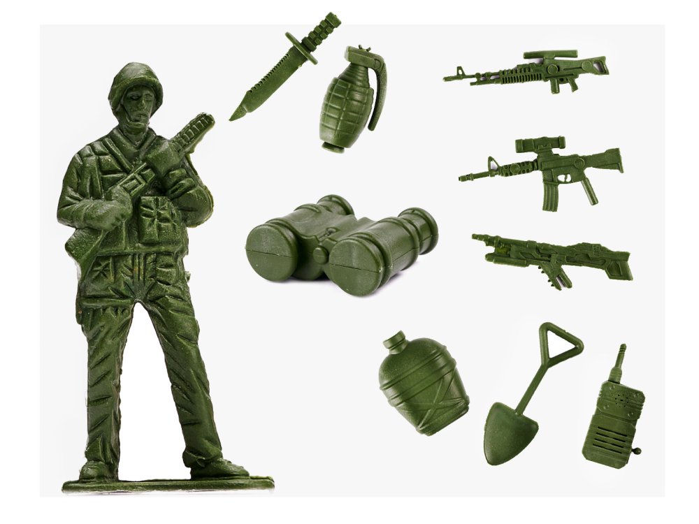 Rotaļu Spēļu Karavīri Ieroči Militārā Spectehnika Komplekts, 307 gab. | Set of Toy Soldiers Military Equipment... (2)