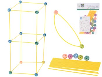 Bērnu Salmiņu Konstruktors Plastmasas Bloku Cauruļu Komplekts 75 gb. | Kids Construction Plastic Block Straws Tubes...