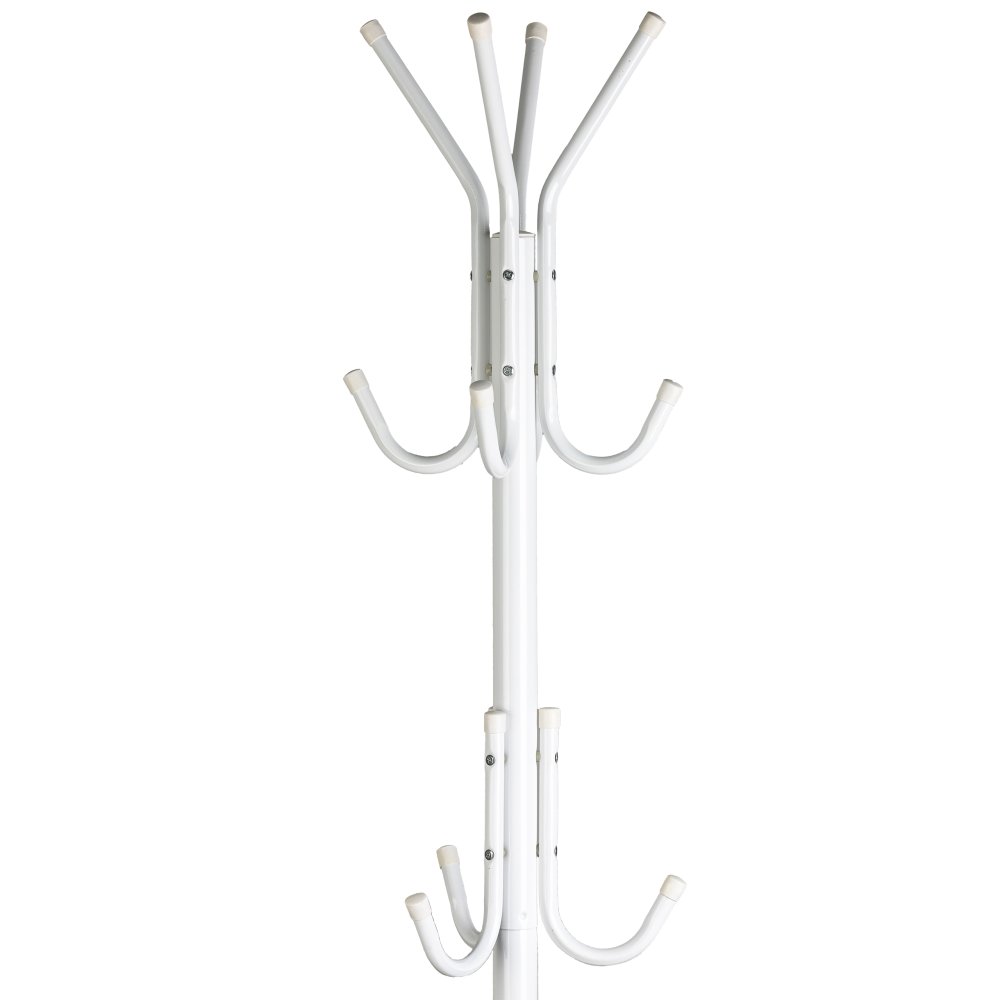 Metāla stāvpakaramais drēbēm ModernHome ar 11 āķiem, balts (0)