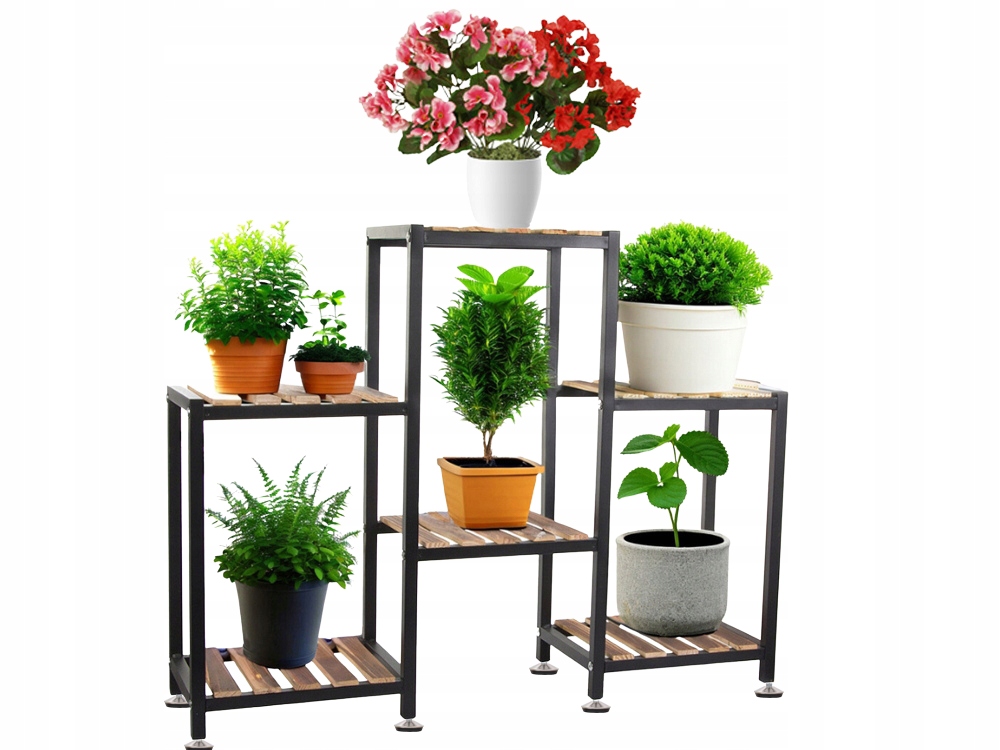 Koka Puķu Plaukts Statīvs, 4 Līmeņu | Wooden Flower Stand (11)