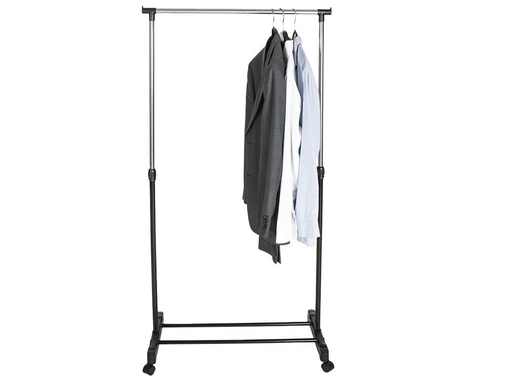 Regulējamais teleskopiskais drēbju pakaramais statīvs ar riteņiem | Adjustable Clothes Rack Hanger on Wheels (2)