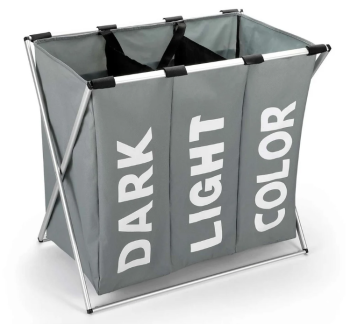 Organizators Šķirošanas Veļas Grozs ar 3 Nodalījumiem un Rokturiem, 130L l Laundry basket with 3 compartments with...