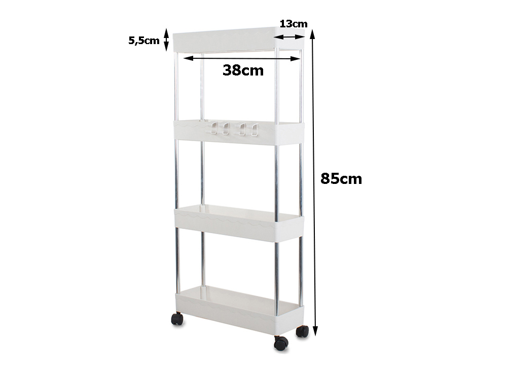 Pārvietojams plaukts uz riteņiem (ratiņi) virtuvei / vannas istabai | Storage Trolley on Wheels (0)