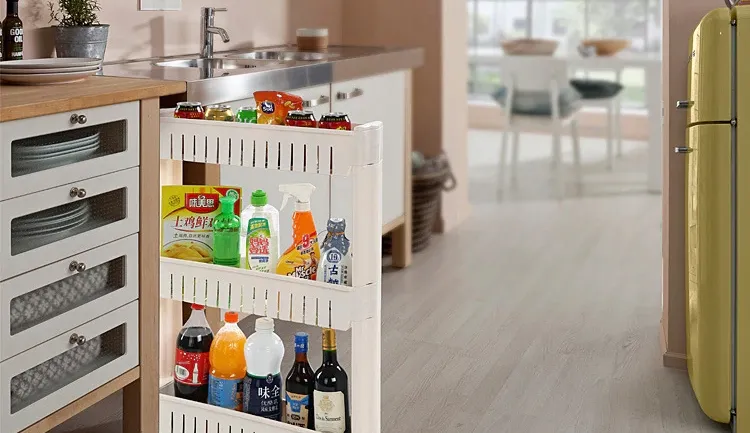 Pārvietojams plaukts uz riteņiem (ratiņi) virtuvei / vannas istabai, Balts | Storage Trolley on Wheels (5)