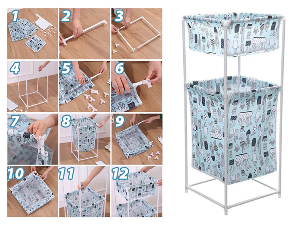 Veļas Drēbju Grozs Organaizers Rotaļlietām, Dažāda skrāsas | Laundry Clothes Toys Basket Organizer Container (1)