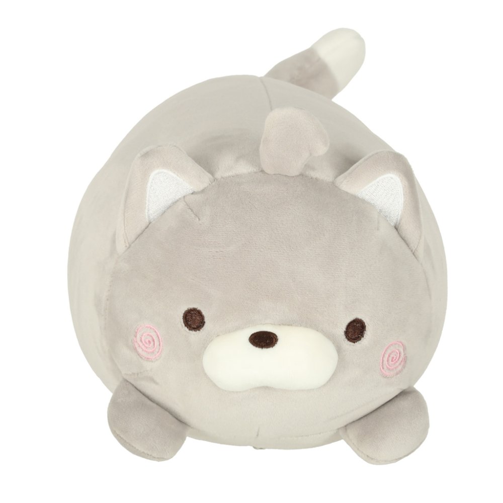 Bērnu ceļojumu spilvens 2in1 un mīkstā rotaļlieta Kaķis, pelēks (1)