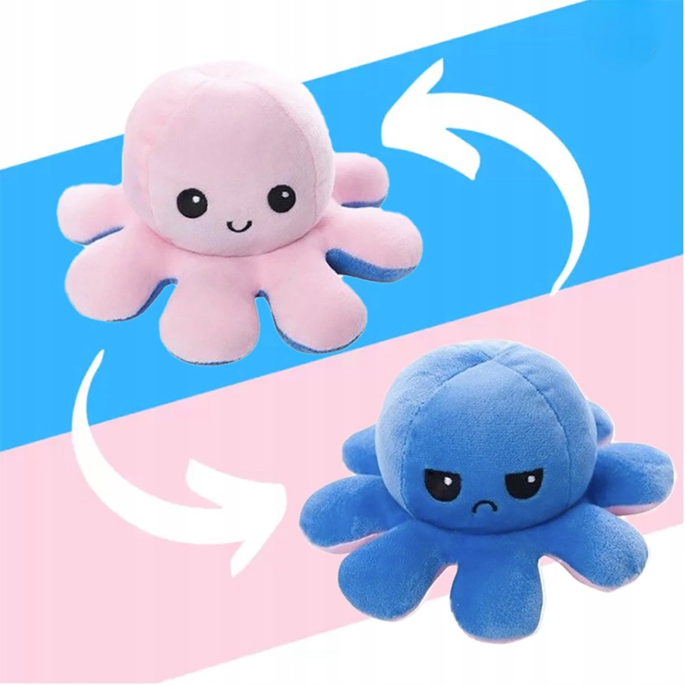 Talismans Astoņkājis 2in1 Divpusēja Plīša Rotaļlieta, 20cm | Mascot Octopus Plush Toy (5)