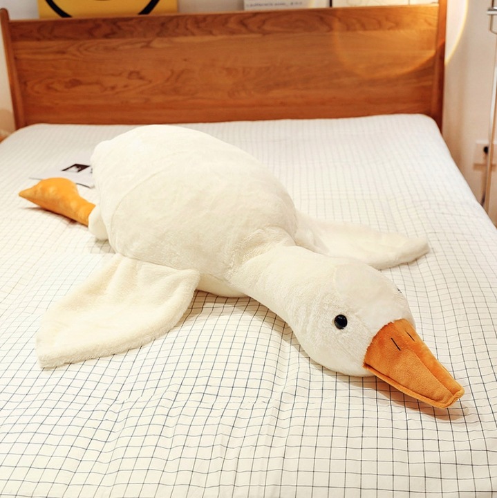 Mīkstā bērnu rotaļlieta, liels plīša spilvens Zoss, 90cm | Plush Goose-shaped Hugging Pillow (4)