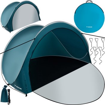 Saliekama Pludmales Dārza Telts Mini Nojume priekš Sauļošanās - 200x120x110 cm, Zils | Beach Garden Tent Mini...