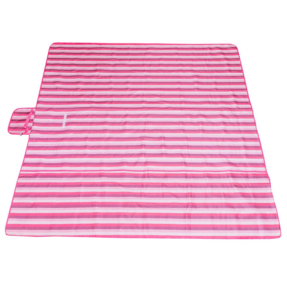 Ūdensnecaurlaidīgs pludmales paklājs piknika sega 200x200 cm, rozā (2)